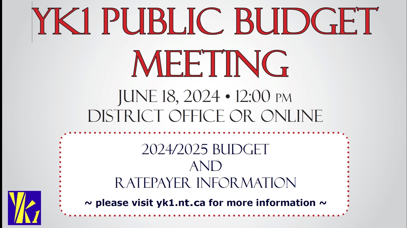 Public 2024/2025 Budget Meeting